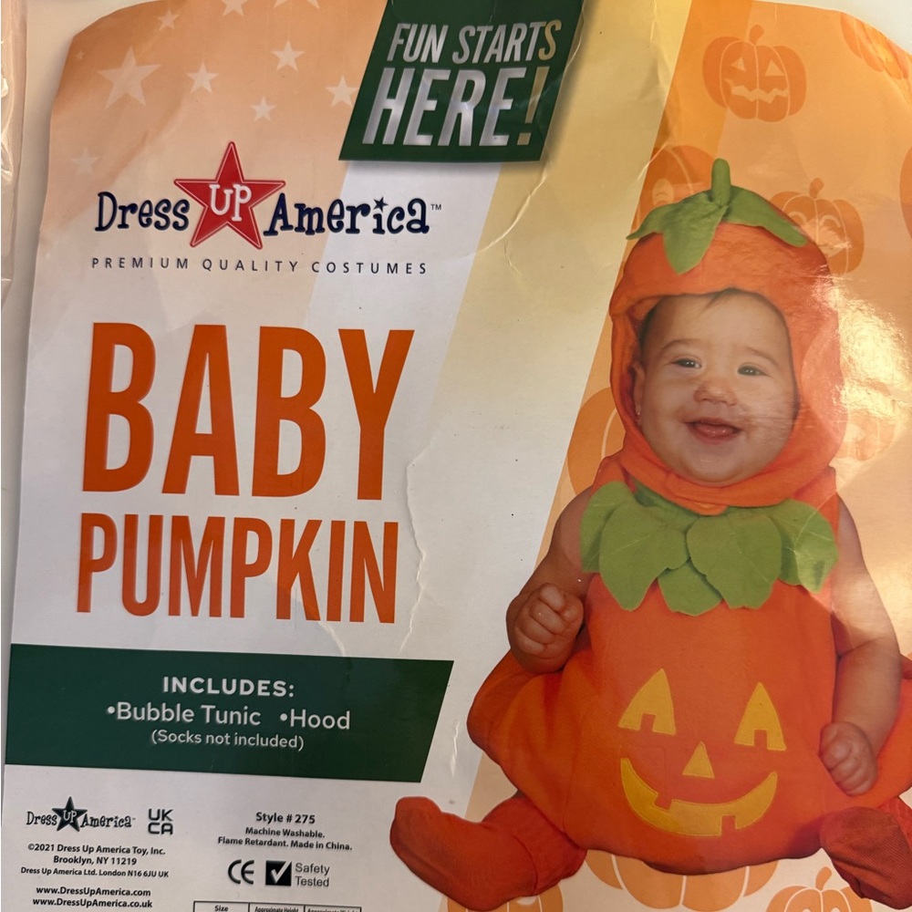 Baby Infant Pumpkin Costume - Orange and Green